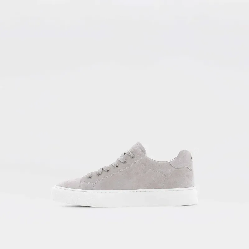 Legend - lyse gråbeige sneakers til herre i semsket skinn