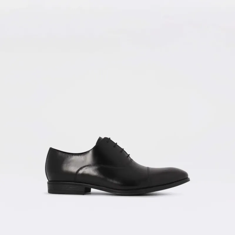 Comfort Oxford - sorte oxford pensko til herre i glanset skinn